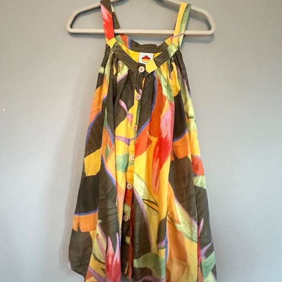 Farm Rio Yellow Garden Mini Dress Trapeze - Picture 3 of 9